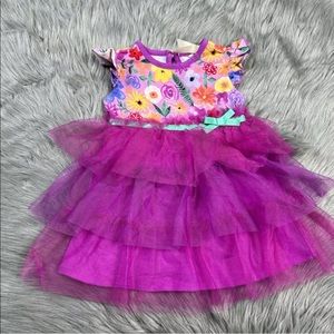 Matilda Jane Baby Girls Wide Awake Frenchie Pink Floral Tulle Dress